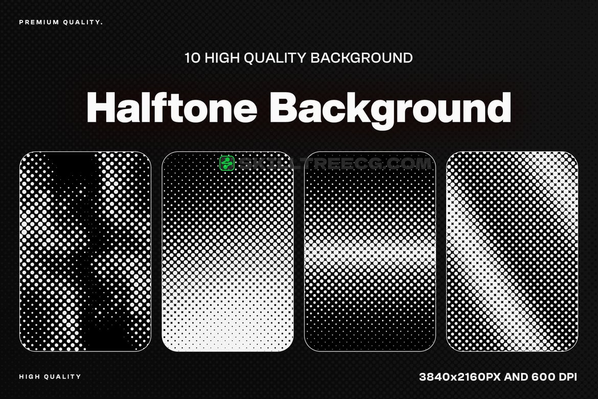 10 Dotted Halftone Background Textures（721029）-技能树